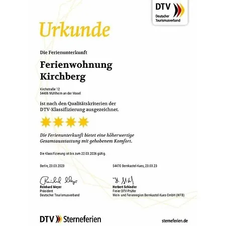 Kirchberg Appartement Mulheim an der Mosel
